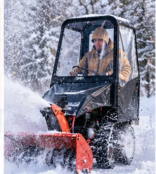 Winter equipment photography illustrating straight-blade snow plows (not a specific product model)