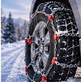 Winter equipment photography illustrating suv tire chains (not a specific product model)